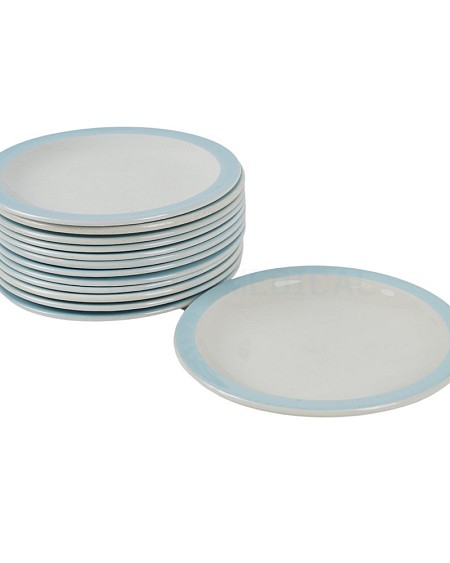 Blue Rim Plates 23cm